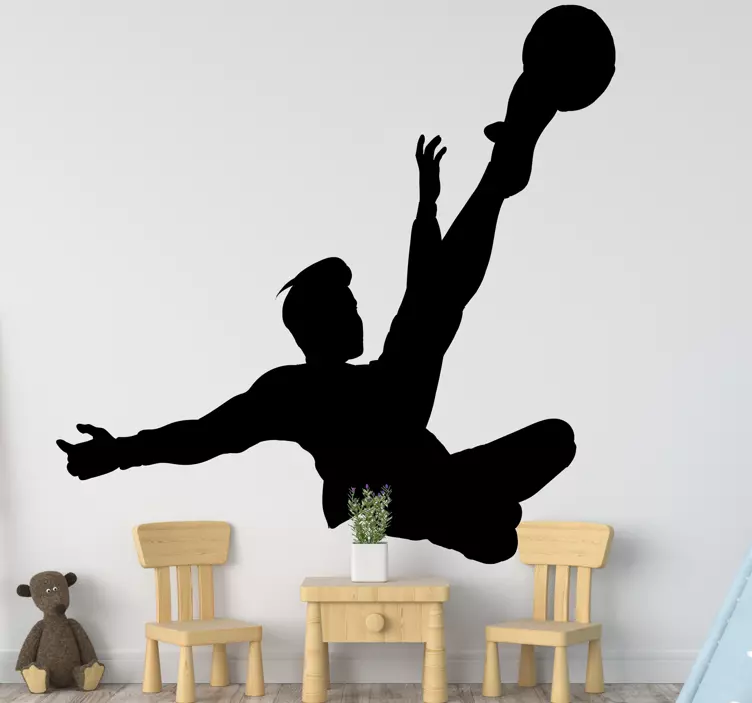 Upside down soccer kick wall sticker - TenStickers