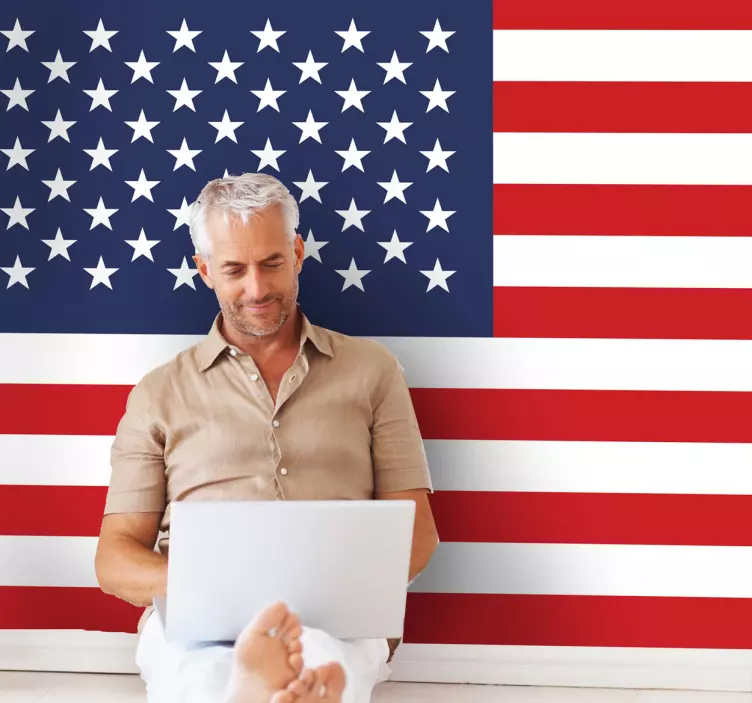 USA Flag Sticker - TenStickers