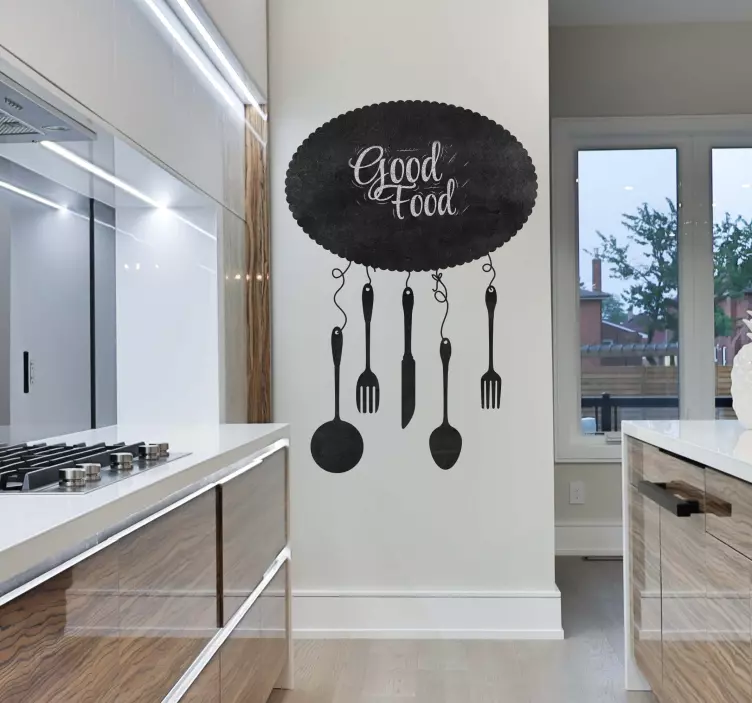 Utensils blackboard wall sticker - TenStickers