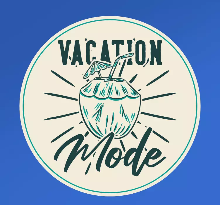 Vacation mode with cocktail car Sticker - TenStickers