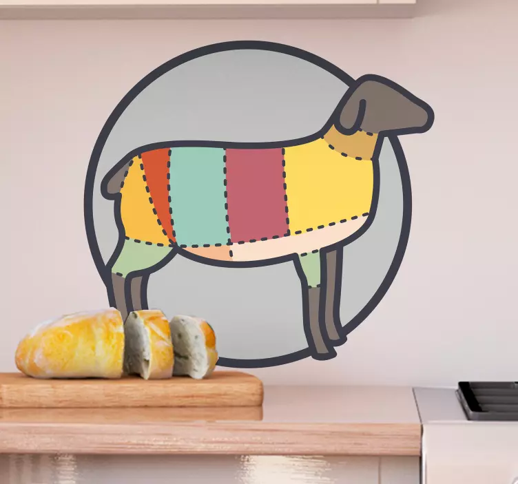Vibrant Farm Sheep farm animal sticker - TenStickers