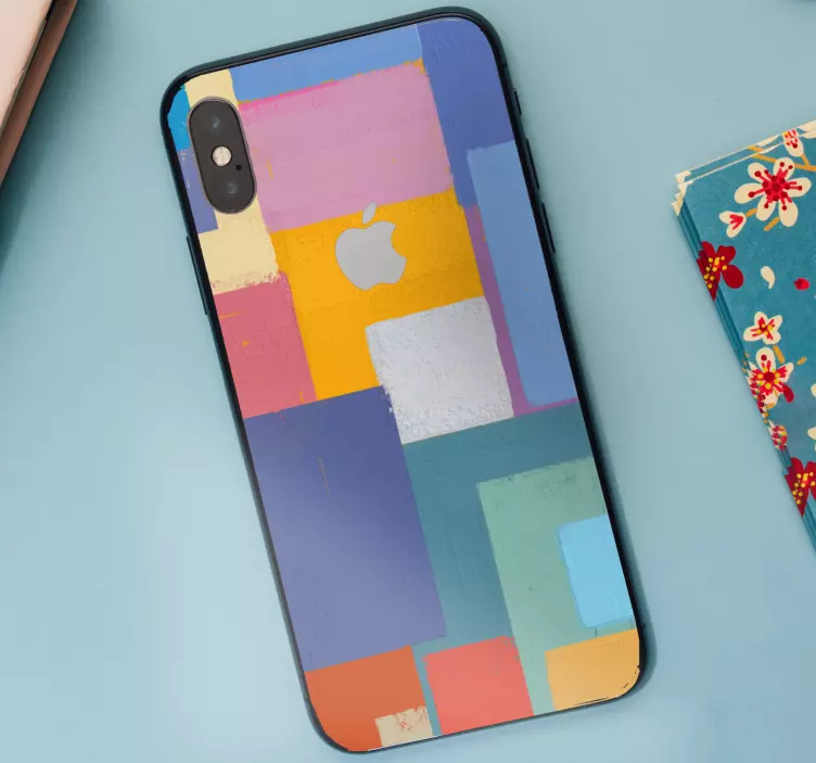 Vibrant Color Blocks iPhone sticker - TenStickers
