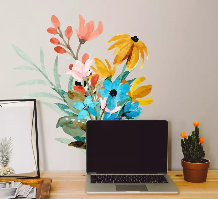 Aquarella arrangement flower wall sticker - TenStickers