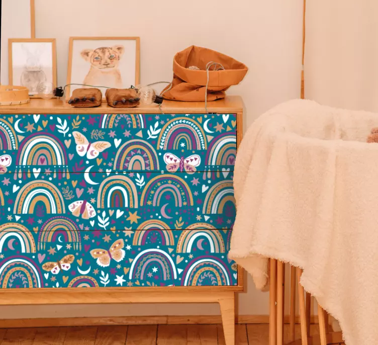 Vibrant rainbow motifs furniture sticker - TenStickers
