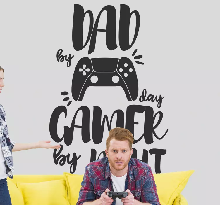 Video game sticker: "dad level up" - TenStickers