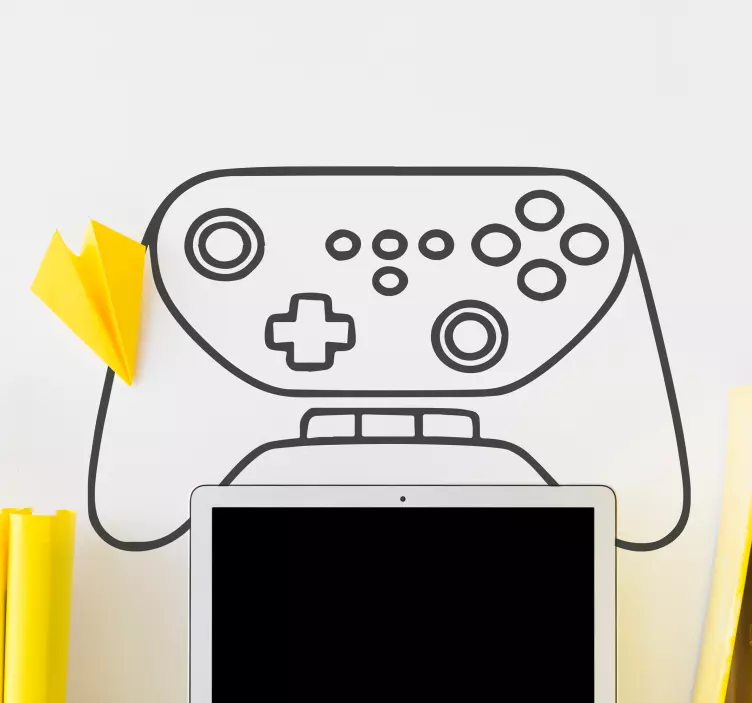 Video game sticker gaming controller outline - TenStickers