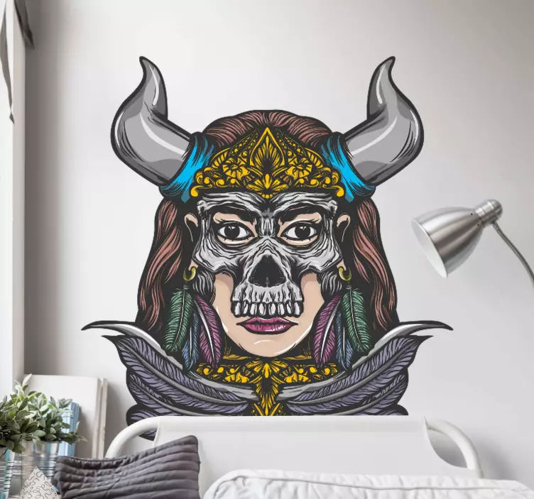 Viking Skull Character location sticker - TenStickers