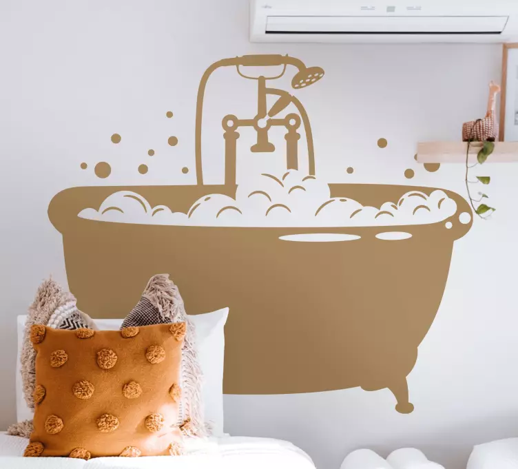 Vintage Bathtub Design bathroom wall sticker - TenStickers