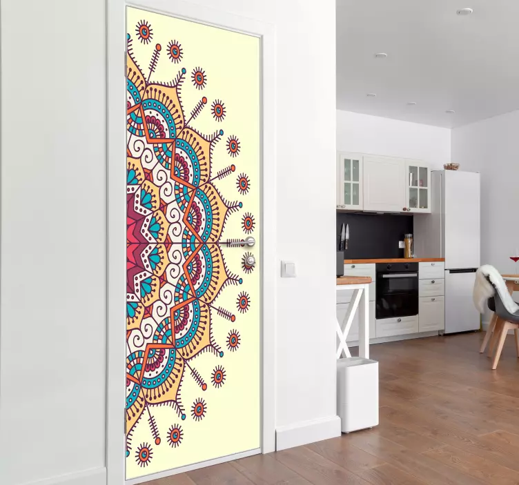 Vintage mandala door decal - TenStickers