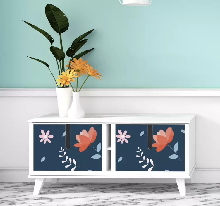 Vintage roses pattern furniture sticker - TenStickers