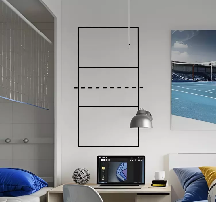 volleyball court lines wall decor - TenStickers