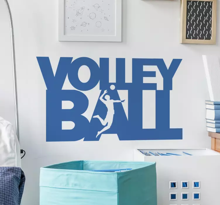 Volleyball text sport wall sticker - TenStickers
