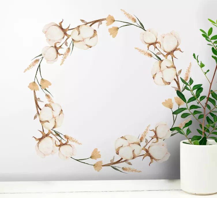 Wall sticker cotton floral circle - TenStickers