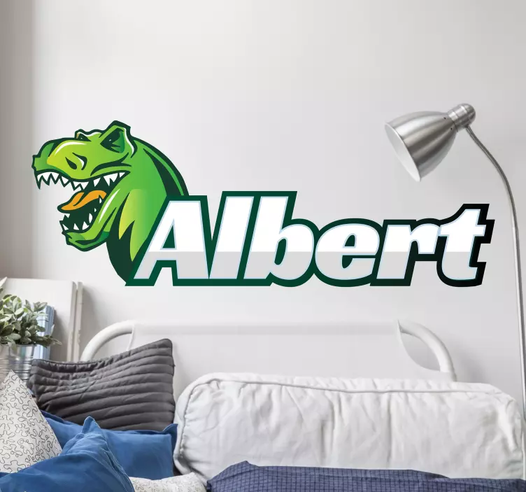 Personalised name kids dinosaur wall sticker - TenStickers