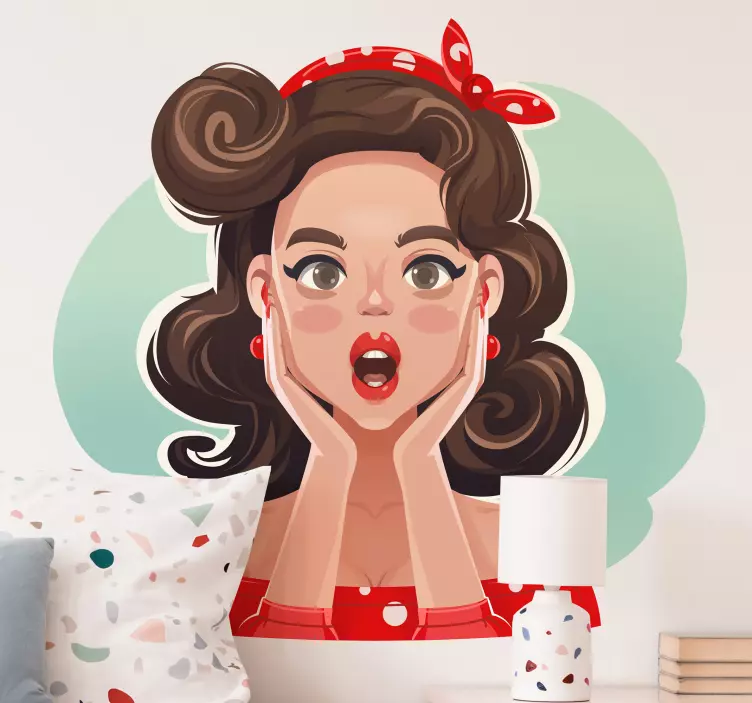 Wall sticker surprised retro character - TenStickers