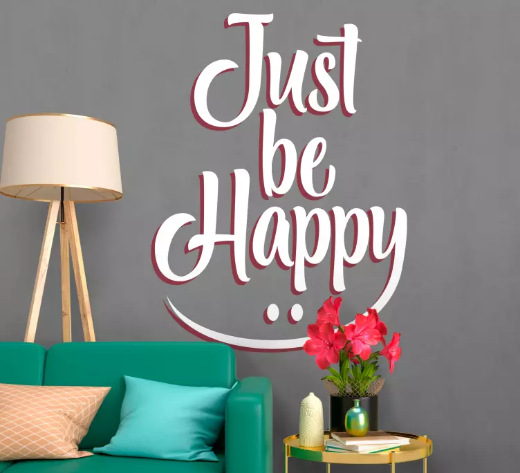 Wall stickers quotes just be happy - TenStickers