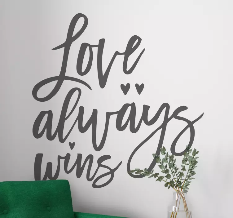 Wall stickers quotes love always wins - TenStickers