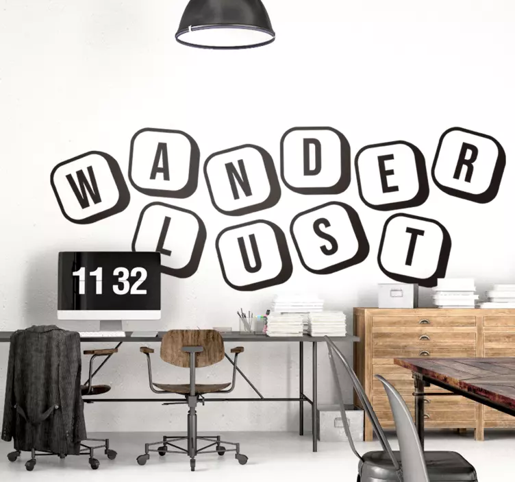 Wanderlust Text Design wall stickers quotes - TenStickers