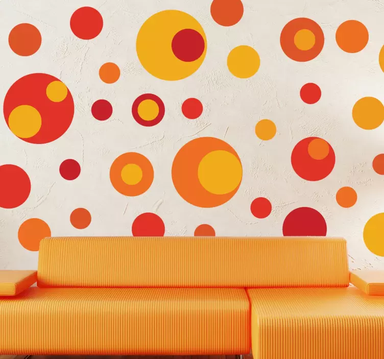 Warm Tones Circle Sticker - TenStickers