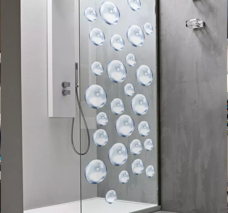 Water bubble shower screen sticker - TenStickers