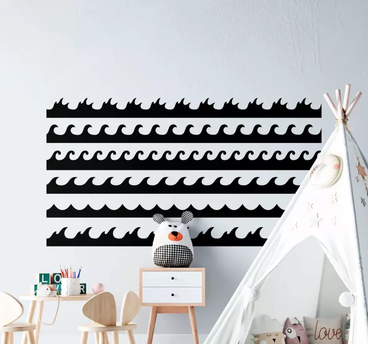 Waves pattern  wall sticker - TenStickers
