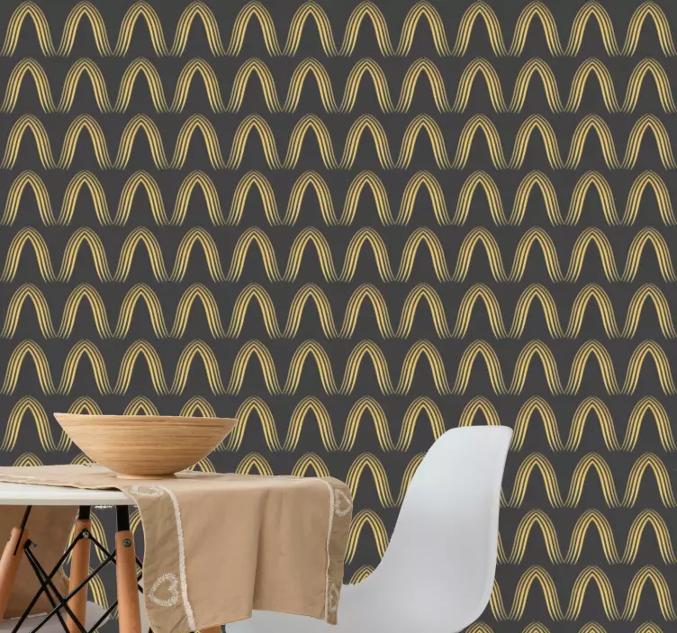 Wavy pattern design wall stickers for dining room - TenStickers