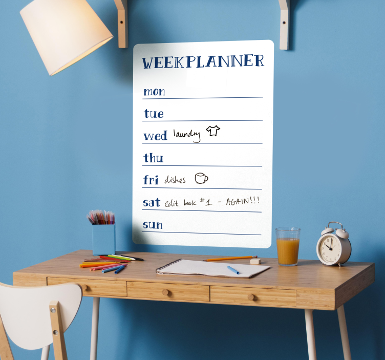 weekplanner whiteboard sticker - TenStickers