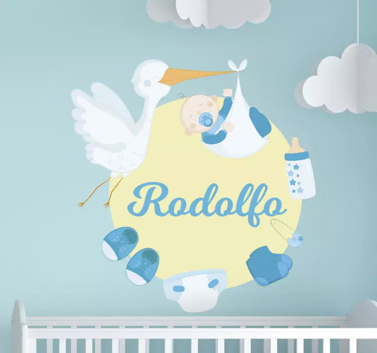 WELCOME BABY RODOLFO kid's sticker - TenStickers