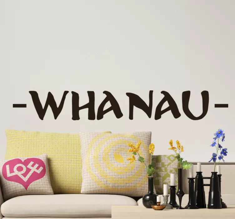 whanau home text wall sticker - TenStickers