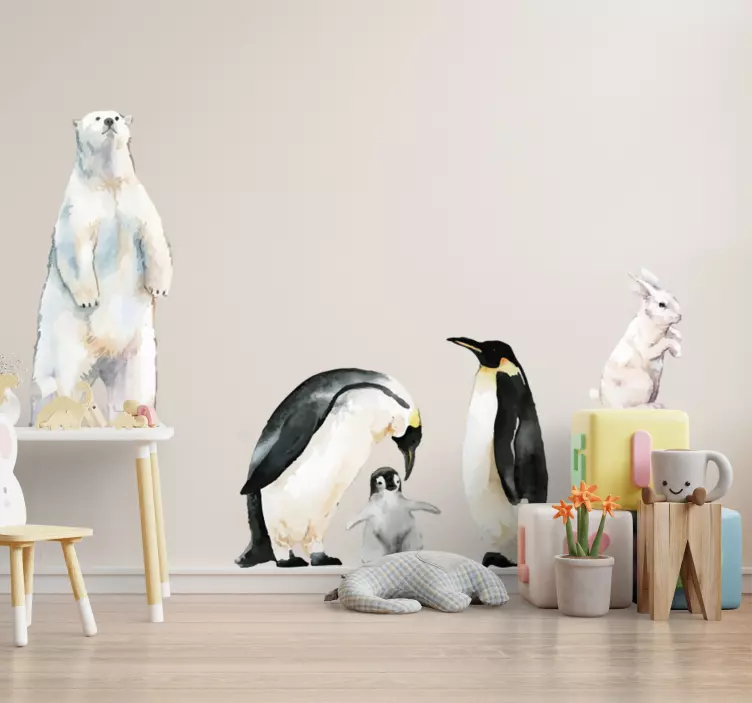 Whimsical animal family animal wall sticker - TenStickers