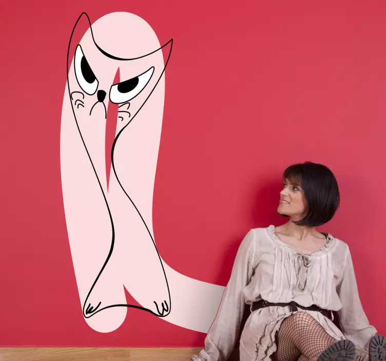 Whimsical Cat Silhouette cat sticker - TenStickers