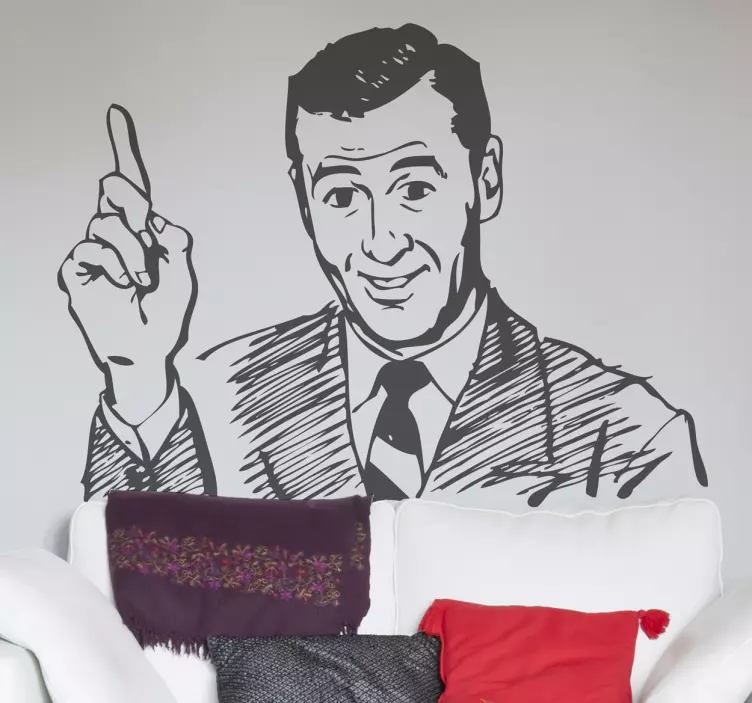 Whimsical Pointing Figure wall sticker - TenStickers