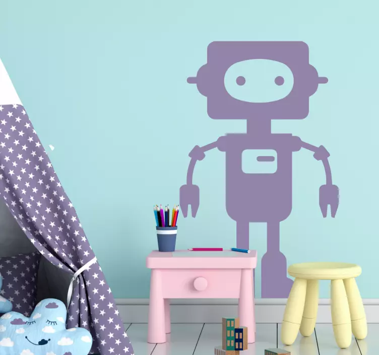Whimsical Robot Figurine kid's sticker - TenStickers
