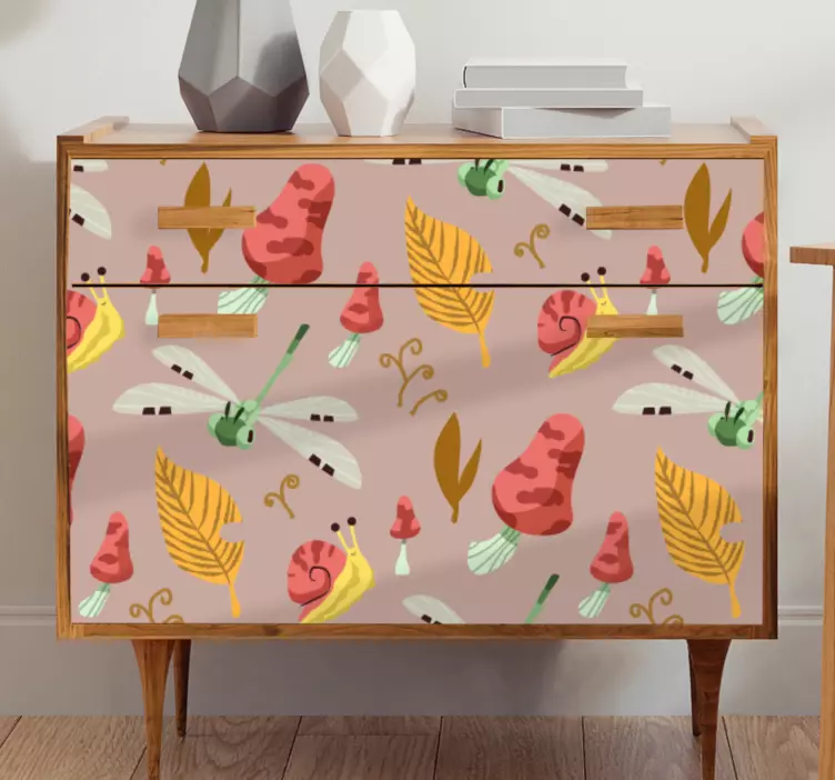 Snails and dragonflies furniture sticker - TenStickers