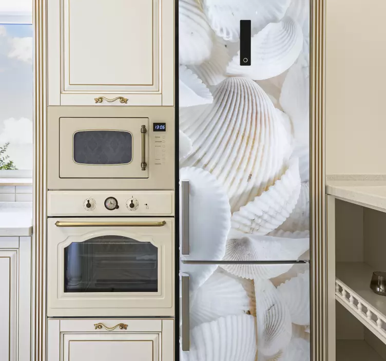 White shells fridge decal - TenStickers
