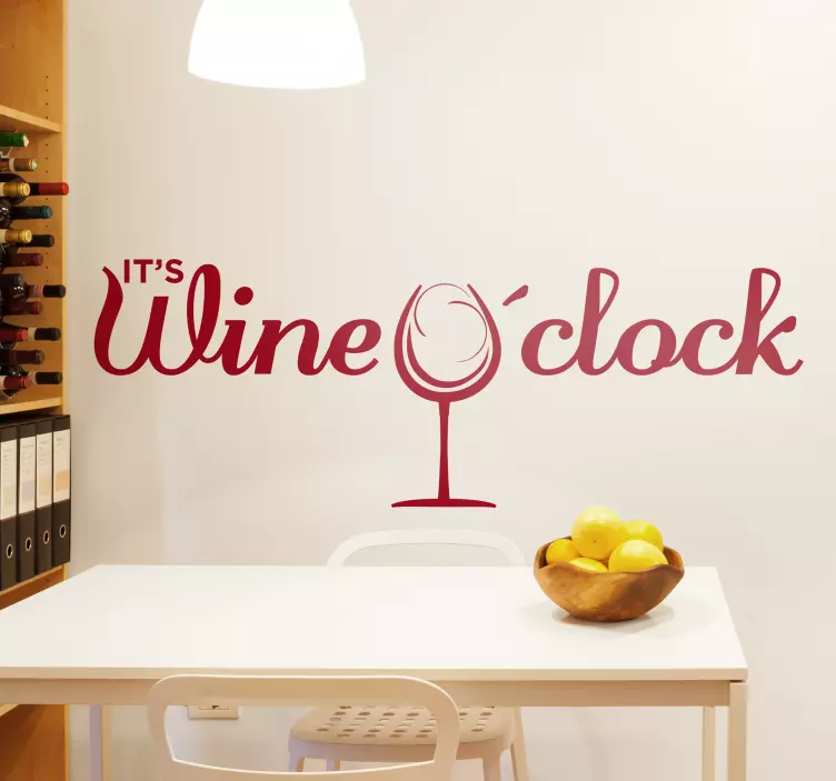 Wine o´clock Wall Sticker - TenStickers