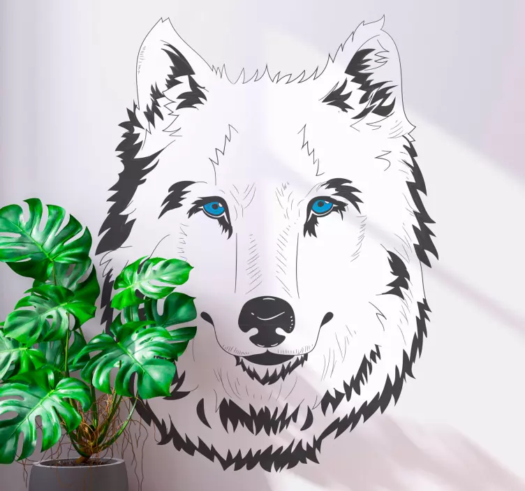 Wolf cartoon blue anime wild animal decal - TenStickers