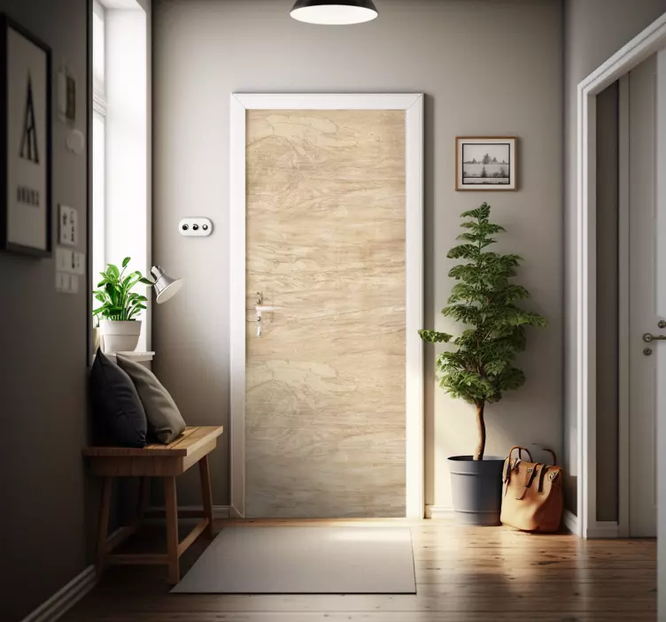 Wood texture door sticker - TenStickers