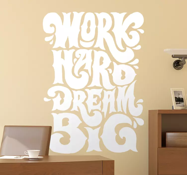 WORK HARD DREAM BIG wall stickers quotes - TenStickers