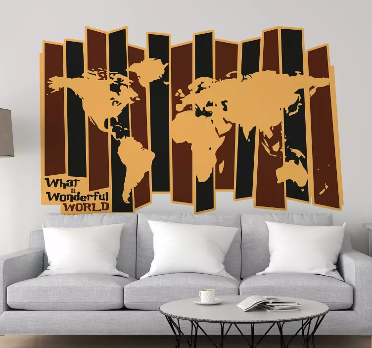 World Map Design location sticker - TenStickers