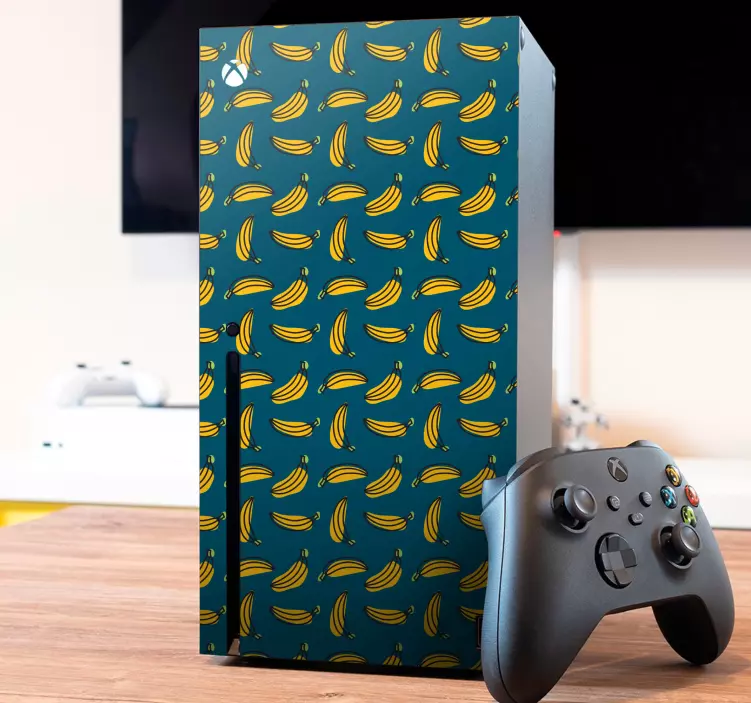 Yellow bananas over a gray background xbox skin - TenStickers