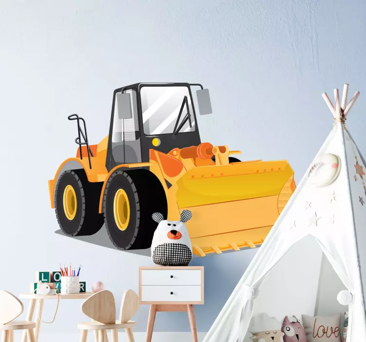 Yellow bulldozer toy sticker - TenStickers