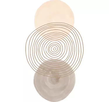 Abstract round and lines wall sticker for bedroom - TenStickers