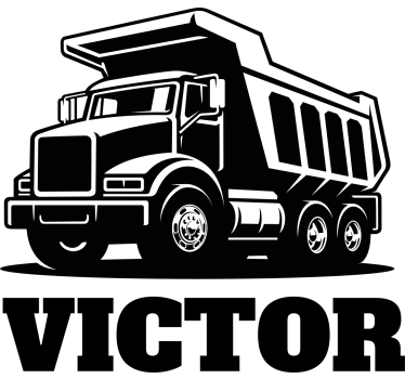 personalized contruction truck toy decal - TenStickers
