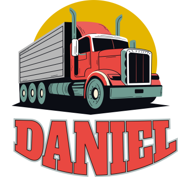 personalized red truck toy decal - TenStickers