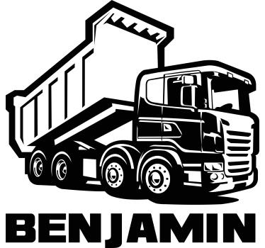 contruction truck with name toy decal - TenStickers