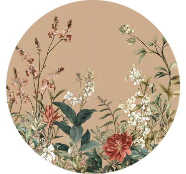 Beige cercle floral sanctuary wall sticker - TenStickers