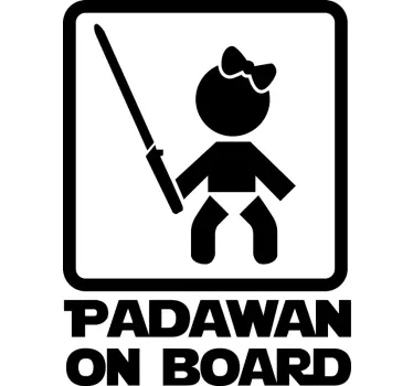 Padawan girl baby on board sticker - TenStickers