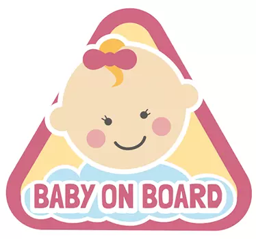 Baby on Board Girl Cartoon Sticker - TenStickers