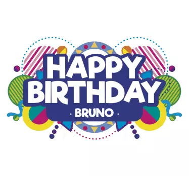 Happy birthday customizable wall decor - TenStickers